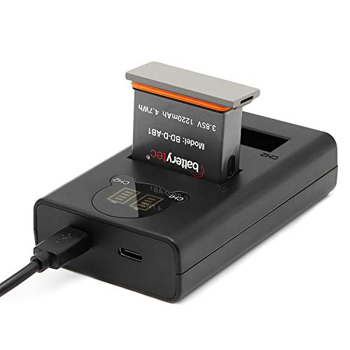 Batterytec® OSMO Action Kamera Akku und LED Dual Ladegerät Kit für OSMO Action AB1. [Wiederaufladbar, 12 Monate Garantie] von Batterytec