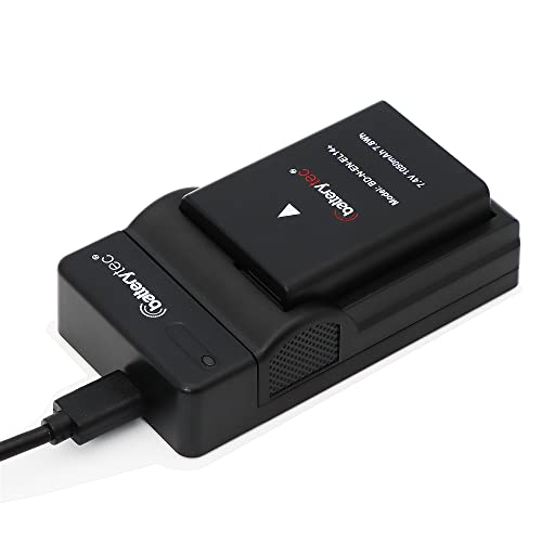 Batterytec EN-EL14 Ersatz-Akku und USB-Akku-Ladegerät für Nikon EN-EL14, EN-EL14A und Nikon P7100, P7700, P7800, DF, D3100, D3200, D3300, D3400, D3500, D5100, D5200, D5200, D3400, D3500, D5100, D5200, von Batterytec