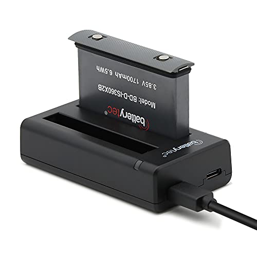 Batterytec Ersatz-Akku für Actionkameras und Dual-Ladegerät-Set für Insta360 ONE X2 Kamera, Akku und Dual-USB von Batterytec