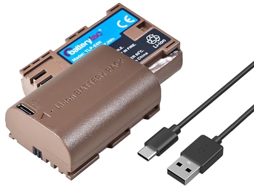 Batterytec LP-E6N LP-E6 Kamera Akkus,Ersatzakkus für Canon 60D 70D 80D 90D, EOS 5D Mark II/III/IV, EOS 5DS 6D 7D 7D Mark II, 7D EOS R, R5 R6,2400mAh,USB-C Schnellladen Batterytec LP-E6N LP-E6 Kamera Akkus,Ersatzakkus für Canon 60D 70D 80D 90D, EOS 5D Mark II/III/IV, EOS 5DS 6D 7D 7D Mark II, 7D EOS R, R5 R6,2400mAh,USB-C Schnellladen von Batterytec