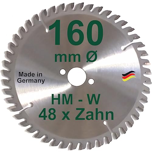 HM Sägeblatt 160 x 20 mm Zähne 48 W Kreissägeblatt Hartmetall 160mm Ersatzsägeblatt für AEG Atlas Copco Fein Festo Haffner Hitachi Holz-Her Kress Mafell Makita Metabo Handkreissäge Kreissäge HM Sägeblatt 160 x 20 mm Zähne 48 W Kreissägeblatt Hartmetall 160mm Ersatzsägeblatt für AEG Atlas Copco Fein Festo Haffner Hitachi Holz-Her Kress Mafell Makita Metabo Handkreissäge Kreissäge von BauSupermarkt24