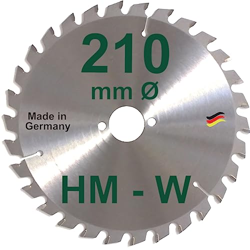 HM Sägeblatt 210 x 30 mm Zähne 30 W Kreissägeblatt Hartmetall 210mm Ersatzsägeblatt für AEG Atlas Copco Black & Decker Bosch Elektra Elu Fein Haffner Hitachi Holz-Her Mafell Metabo Skil Handkreissäge von BauSupermarkt24