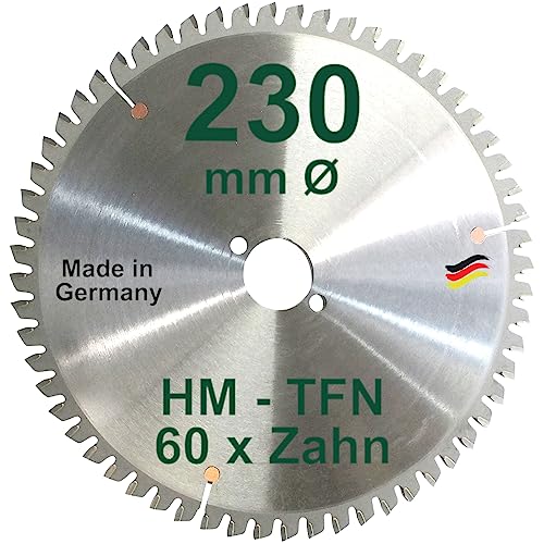 HM Sägeblatt 230 x 30 mm Zähne 60 TFN Kreissägeblatt Hartmetall 230mm Ersatzsägeblatt Handkreissäge Kreissäge Trapez Flachzahn Negativ mit Spanabweiser HM Sägeblatt 230 x 30 mm Zähne 60 TFN Kreissägeblatt Hartmetall 230mm Ersatzsägeblatt Handkreissäge Kreissäge Trapez Flachzahn Negativ mit Spanabweiser von BauSupermarkt24