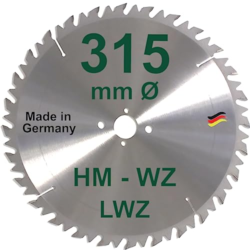 HM Sägeblatt 315 x 30 mm LWZ Hartmetall Wechselzahn Präzision Kreissägeblatt 315mm mit Spanabweiser für Naturholz Brennholz Hartholz Leimholz Wippsäge Tischkreissäge Kreissäge Kappsäge Brennholzsäge von BauSupermarkt24