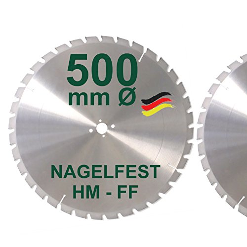 HM Sägeblatt 500 x 30 mm NAGELFEST FF Hartmetall FSP Kreissägeblatt 500mm für Bauholz Brennholz Schalholz Leimholz zum Sägen mit Wippsäge Tischkreissäge Kreissäge Kappsäge Brennholzsäge Tischsäge von BauSupermarkt24