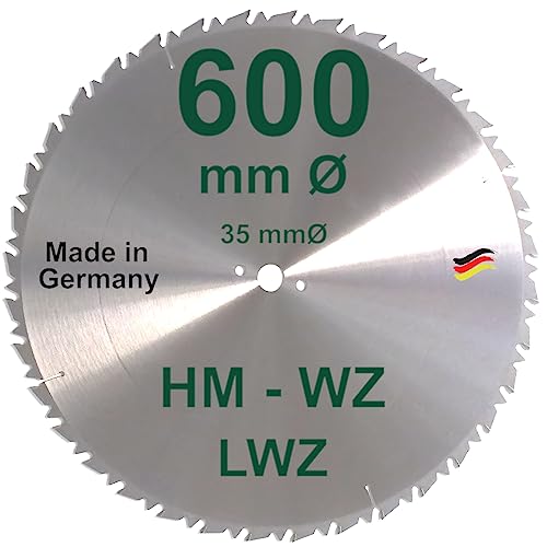 HM Sägeblatt 600 x 35 mm LWZ Hartmetall Kreissägeblatt 600mm Bohrung 35mm Wechselzahn mit Spanabweiser Naturholz Brennholz Hartholz Leimholz Wippsäge Tischkreissäge Kreissäge Kappsäge Brennholzsäge von BauSupermarkt24