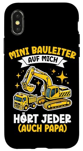 Mini Bauleiter Auf Mich Hört Jeder Auch Papa Bagger Kinder Hülle für iPhone X/XS Mini Bauleiter Auf Mich Hört Jeder Auch Papa Bagger Kinder Hülle für iPhone X/XS von Bauarbeiter Baumaschinen Kinder Geschenke Jungen