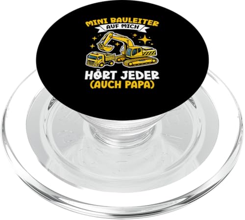 Mini Bauleiter Auf Mich Hört Jeder Auch Papa Bagger Kinder PopSockets PopGrip für MagSafe Mini Bauleiter Auf Mich Hört Jeder Auch Papa Bagger Kinder PopSockets PopGrip für MagSafe von Bauarbeiter Baumaschinen Kinder Geschenke Jungen