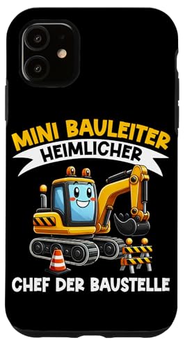 Mini Bauleiter Heimlicher Chef Der Baustelle Kinder Bagger Hülle für iPhone 11 Mini Bauleiter Heimlicher Chef Der Baustelle Kinder Bagger Hülle für iPhone 11 von Bauarbeiter Baumaschinen Kinder Geschenke Jungen