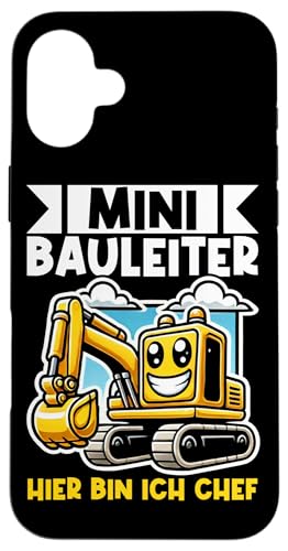 Mini Bauleiter Hier Bin Ich Chef Bagger Baustelle Kinder Hülle für iPhone 16 Plus Mini Bauleiter Hier Bin Ich Chef Bagger Baustelle Kinder Hülle für iPhone 16 Plus von Bauarbeiter Baumaschinen Kinder Geschenke Jungen