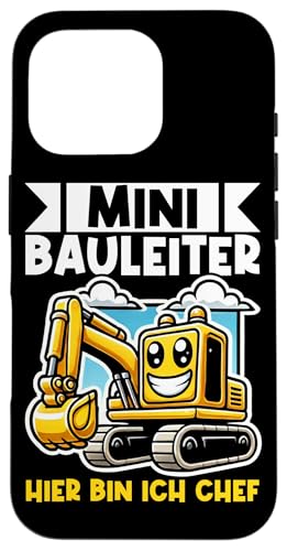 Mini Bauleiter Hier Bin Ich Chef Bagger Baustelle Kinder Hülle für iPhone 16 Pro Mini Bauleiter Hier Bin Ich Chef Bagger Baustelle Kinder Hülle für iPhone 16 Pro von Bauarbeiter Baumaschinen Kinder Geschenke Jungen