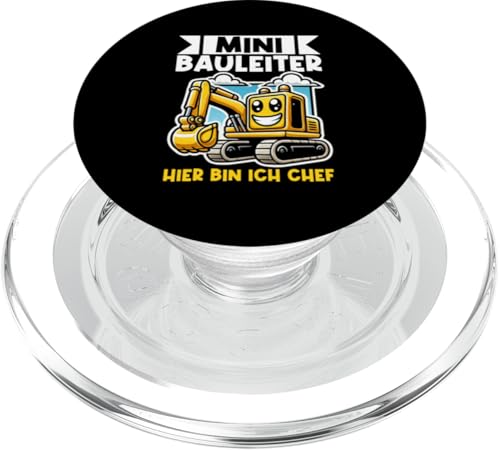 Mini Bauleiter Hier Bin Ich Chef Bagger Baustelle Kinder PopSockets PopGrip für MagSafe Mini Bauleiter Hier Bin Ich Chef Bagger Baustelle Kinder PopSockets PopGrip für MagSafe von Bauarbeiter Baumaschinen Kinder Geschenke Jungen