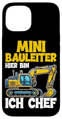 Mini Bauleiter Hier Bin Ich Chef Bagger Kinder Jungen Hülle für iPhone 15 Mini Bauleiter Hier Bin Ich Chef Bagger Kinder Jungen Hülle für iPhone 15 von Bauarbeiter Baumaschinen Kinder Geschenke Jungen