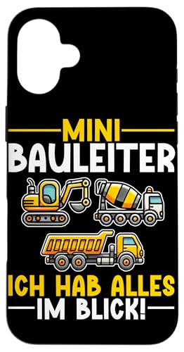 Mini Bauleiter Ich Hab Alles Im Blick Bagger Kinder Hülle für iPhone 16 Plus Mini Bauleiter Ich Hab Alles Im Blick Bagger Kinder Hülle für iPhone 16 Plus von Bauarbeiter Baumaschinen Kinder Geschenke Jungen