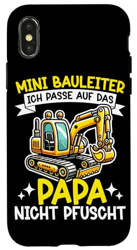 Mini Bauleiter Ich Passe Auf Das Papa Nicht Pfuscht Kinder Hülle für iPhone X/XS Mini Bauleiter Ich Passe Auf Das Papa Nicht Pfuscht Kinder Hülle für iPhone X/XS von Bauarbeiter Baumaschinen Kinder Geschenke Jungen