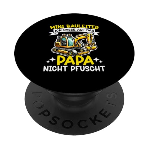Mini Bauleiter Ich Passe Auf Das Papa Nicht Pfuscht Kinder PopSockets Klebender PopGrip Mini Bauleiter Ich Passe Auf Das Papa Nicht Pfuscht Kinder PopSockets Klebender PopGrip von Bauarbeiter Baumaschinen Kinder Geschenke Jungen