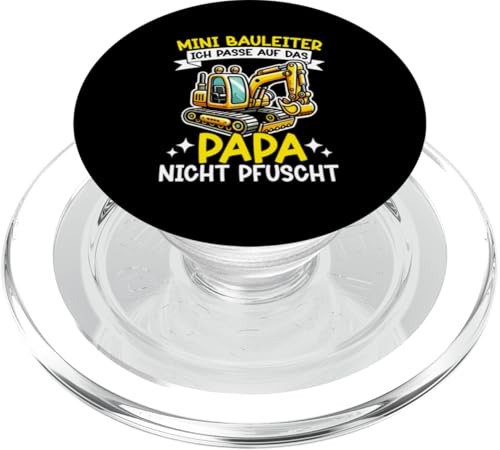 Mini Bauleiter Ich Passe Auf Das Papa Nicht Pfuscht Kinder PopSockets PopGrip für MagSafe Mini Bauleiter Ich Passe Auf Das Papa Nicht Pfuscht Kinder PopSockets PopGrip für MagSafe von Bauarbeiter Baumaschinen Kinder Geschenke Jungen