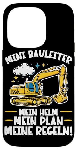 Mini Bauleiter Mein Helm Mein Plan Meine Regeln Bagger Hülle für iPhone 14 Pro von Bauarbeiter Baumaschinen Kinder Geschenke Jungen