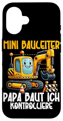 Mini Bauleiter Papa Baut Ich Kontrolliere Bagger Kinder Hülle für iPhone 16 Mini Bauleiter Papa Baut Ich Kontrolliere Bagger Kinder Hülle für iPhone 16 von Bauarbeiter Baumaschinen Kinder Geschenke Jungen