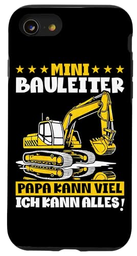 Mini Bauleiter Papa Kann Viel Ich Kann Alles Bagger Kinder Hülle für iPhone SE (2020) / 7 / 8 von Bauarbeiter Baumaschinen Kinder Geschenke Jungen