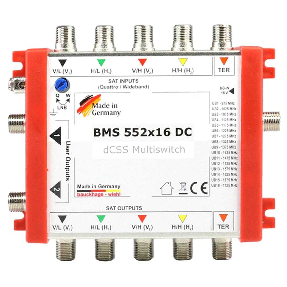 BMS 552x16 DC Multischalter 5/16 Kaskadierbar (dCSS für 2x 16 Teilnehmer) von Bauckhage
