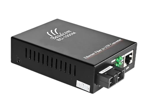 Baudcom Gigabit SingleMode Fiber zu Ethernet Medienkonverter, Dual SC Faser, 1000Base-LX auf 10/100/1000Base-Tx Gigabit SMF Fiber SC auf Kupfer RJ45 Ethernet Konverter (Dual Fiber (1 Stück), 20 km von Baudcom
