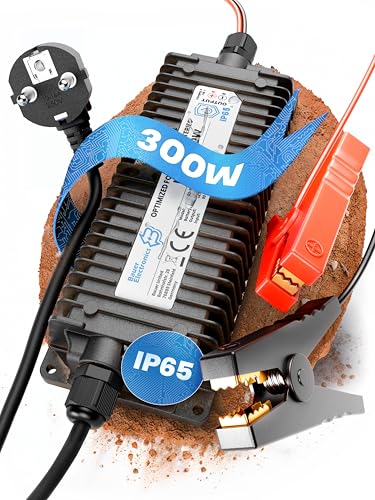 Bauer Electronics | 12V Batterie-Ladegerät LiFePO4 14,6V 20A 300W | Optimiert für Lithium-Eisenphosphat-Akku | Auto-Batterie Charger Wasserdicht KFZ Motorrad von Bauer Electronics