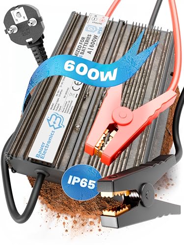 Bauer Electronics | 24V Batterie-Ladegerät LiFePO4 29,2V 20A 600W | Optimiert für Lithium-Eisenphosphat-Akku | Auto-Batterie Charger Wasserdicht KFZ von Bauer Electronics
