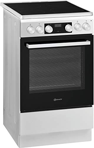 Bauknecht BS5V8CCW/DE Standherd mit Hydrolyse, Umluftbackofen mit 6 Funktionen, Garraumvolumen 60 Liter, 4fach Restwärmeanzeige, 1-fach Backauszug, Elektronik-Uhr von Bauknecht