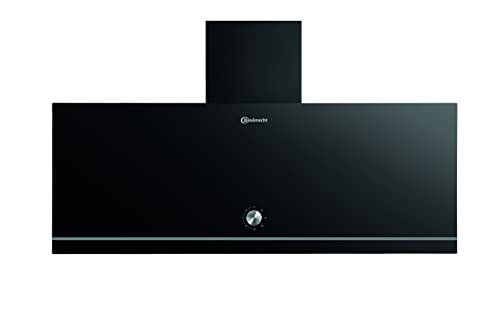 Bauknecht DBHVA 92F LM K Kopffrei- Dunstabzugshaube / 90cm / Für Abluft- und Umluftbetrieb geeignet / 41,1 kWh/LED / 3 Leistungsstufen inkl. Intensiv-Stufe/Energieeffizienzklasse A, Schwarzes Glas von Bauknecht