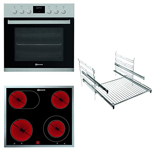 Bauknecht HEKO 566 Pyro Herd-Kochfeld-Kombination /Glaskeramik-Kochfeld (60 cm) / Pyrolyse-Selbstreinigungssystem / Multi-Level-Kochen / Backauszug mit 2 Ebenen, Schwarz von Bauknecht