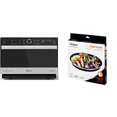 Bauknecht Supreme Chef MW 3391 SX 5in1-Multifunktionsmikrowelle /1000 W/33 L Garraum/Heißluft 1700 W/XXL & Whirlpool AVM305 - Mikrowellenzubehör/Crisp-Platte groß von Bauknecht