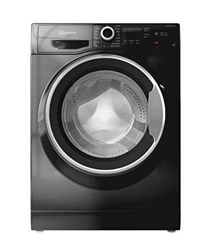 Bauknecht WM BB 814 A Waschmaschine Frontlader / 8kg / EEK A/Kurz 30 / Kurz 45 / Kraftvolle Fleckenentfernung/Anti-Allergie-Programm/Wolleprogramm/Schwarz/Langlebiger Inverter-Motor von Bauknecht