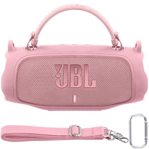 Baval Silikonhülle, kompatibel mit JBL Charge 6 tragbaren Bluetooth-Lautsprechern (rosa Abdeckung) von Baval