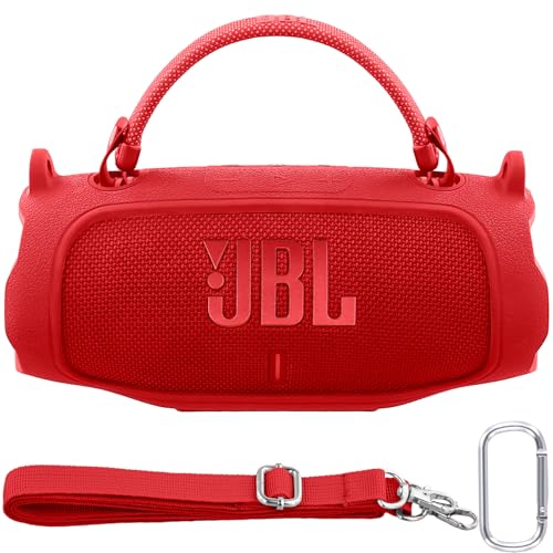 Baval Silikonhülle, kompatibel mit JBL Charge 6 tragbaren Bluetooth-Lautsprechern (rote Abdeckung) von Baval