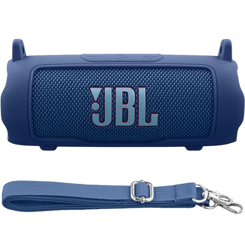 Baval Silikonhülle, kompatibel mit JBL Flip 7 tragbaren Bluetooth-Lautsprechern (blaue Abdeckung) von Baval