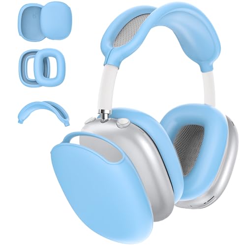 3-in-1-Silikonhülle, kompatibel mit Apple Airpods Max Kopfhörern (2024/2020), kratzfeste Ohrpolster, Ohrmuscheln und Kopfbandabdeckung, kompatibel mit Apple Airpod Max (Himmelblau) 3-in-1-Silikonhülle, kompatibel mit Apple Airpods Max Kopfhörern (2024/2020), kratzfeste Ohrpolster, Ohrmuscheln und Kopfbandabdeckung, kompatibel mit Apple Airpod Max (Himmelblau) von Bavane