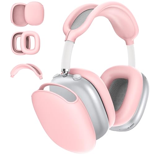3-in-1-Silikonhülle, kompatibel mit Apple Airpods Max Kopfhörern (2024/2020), Kratzfeste Ohrpolster, Ohrmuscheln und Kopfbandabdeckung, kompatibel mit Apple Airpod Max, Rosa von Bavane