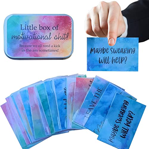 2 Set lustige Motivationskarten, lustige positive Ermutigung, kleine Box mit motivierenden Shi-t, lustige Motivationskarten, explizite Motivationskarten, kleine laminierte Taschenfluchkarten, von Bavokon