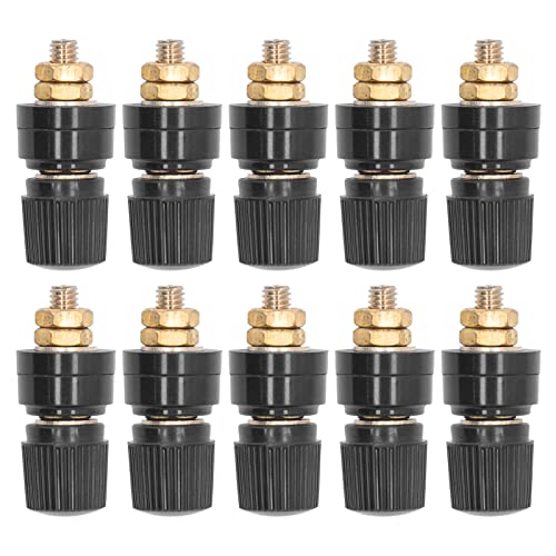10 PCs 333 Messinganschlussbindungswunden, M6 -Schrauben -Bananen -Stecker -Steckdosenanschluss, elektrische Bakeliten -Messing -Klemmen für Wechselrichterschweißgeräte, (Schwarz) von Baxnore