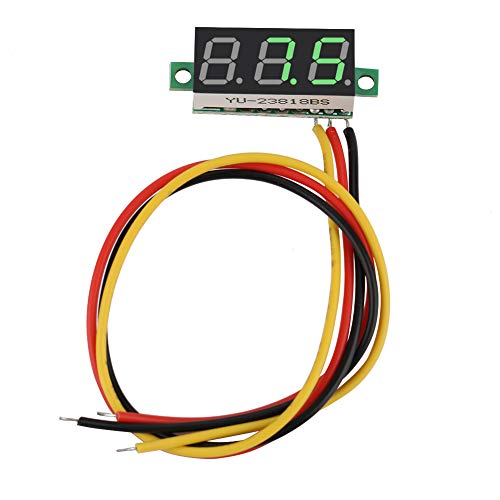 3-Wire-DC 0-100V Digital Voltmeter, 0,28 im Kompaktspannungsmonitor mit Reverse Polarity Protect, 3-Grad-Display für Elektrofahrrad-/Solarpanel/Industriesteuerung (Grün) von Baxnore