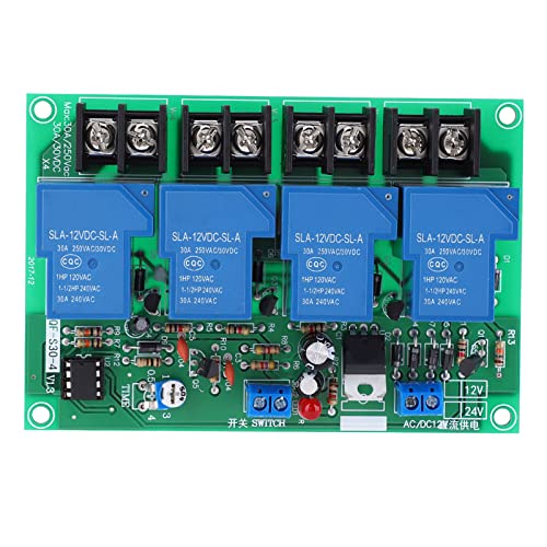 4 Kanal-Leistungssequenzplatine, 30A einstellbares sequentielles Controller-Modul mit 0,5-4 S-Timer, Relaisverzögerungsschalter für industrielle Automatisierungsbeleuchtungssysteme von Baxnore