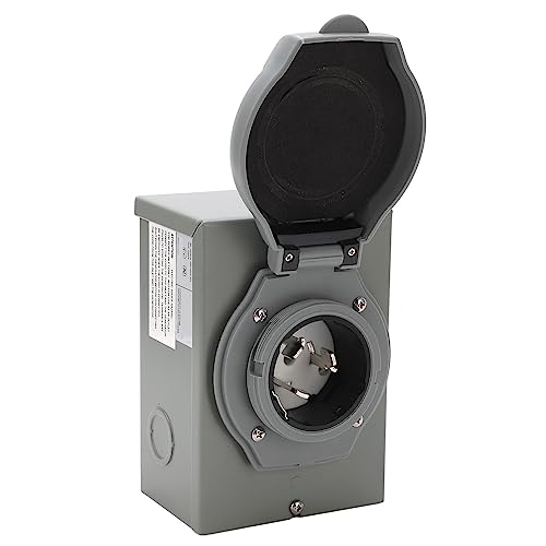 50A Generator Power Inlet Box, 12500W Aluminiumlegierung Outdoor-Sockel mit 4-Wege-Anschlüssen, Wassersicher 10AWG-Eingang für Wohnmobilanhänger, Elektriker-Werkzeug 50A Generator Power Inlet Box, 12500W Aluminiumlegierung Outdoor-Sockel mit 4-Wege-Anschlüssen, Wassersicher 10AWG-Eingang für Wohnmobilanhänger, Elektriker-Werkzeug von Baxnore