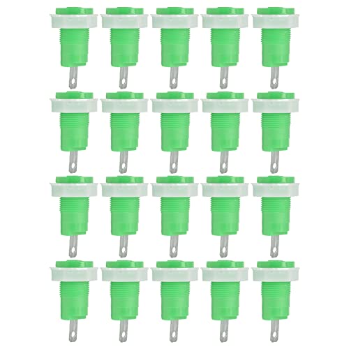 Baxnore 20 PCs 4 mm Bananen-Sockel-Bindungspost, 32A-Messingschweißanschlüsse mit ABS-Gehäuse, 12 mm Panel-Mount-Anschlüsse für elektrische Testgeräte (Grün) von Baxnore