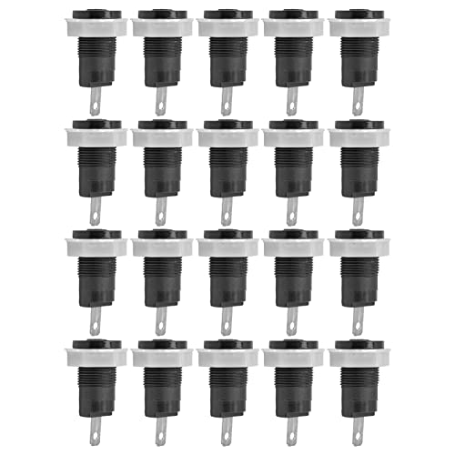 Baxnore 20 PCs 4 mm Bananen-Sockel-Bindungspost, 32A-Messingschweißanschlüsse mit ABS-Gehäuse, 12 mm Panel-Mount-Anschlüsse für elektrische Testgeräte (Schwarz) von Baxnore