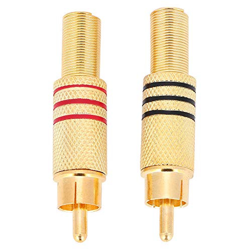 Baxnore 20 Stück AV-Audio-Anschlüsse aus Zinklegierung, 3,5 mm vergoldetes Stecker-Ersatzset mit Zugentlastung für Heimkinosysteme von Baxnore