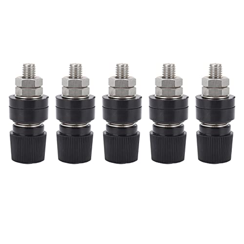 Baxnore 5 PCS M8 Messingterminal Post, Wechselrichteranschluss für Schweißmaschinen, Bakelitbasis mit 42 mm Schraube, elektrischer Bindungspfosten für Automobilmarine -RV (Black) von Baxnore