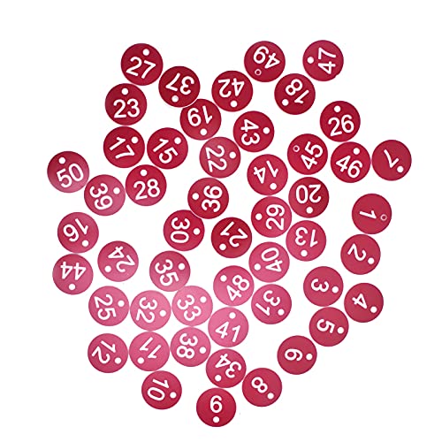 Nummeriertes Etikett nummerierte Tag Bright Color Haltlable ABS Material Runde Etiketten mit Zahlen für Farm Vieh -Bienenzucht Tierhemmung Management 50pcs (1-50) von Baxnore