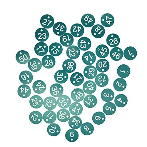 Nummeriertes Etikett nummerierte Tag Bright Color Haltlable ABS Material Runde Etiketten mit Zahlen für Farm Vieh -Bienenzucht Tierhemmung Management 50pcs (1-50) von Baxnore