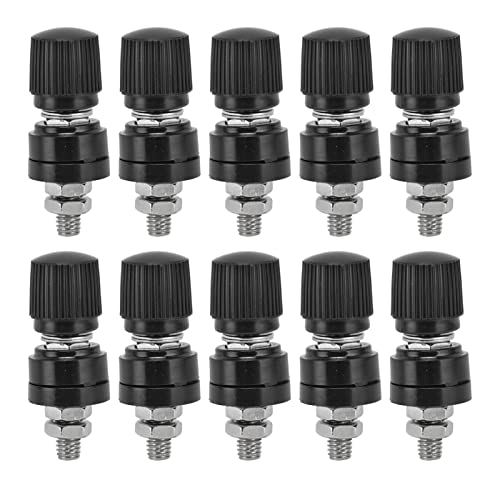 Spannungsregler-Anschlussblock 10 PCs, M6 44 mm 2000 V 100A Stromverbinder für Wechselrichter/Stromversorgung, 0-380 V Betriebsbereich (Schwarz) von Baxnore